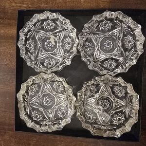 Vintage McM Press Glass Coaster 4 Pack In Original Box